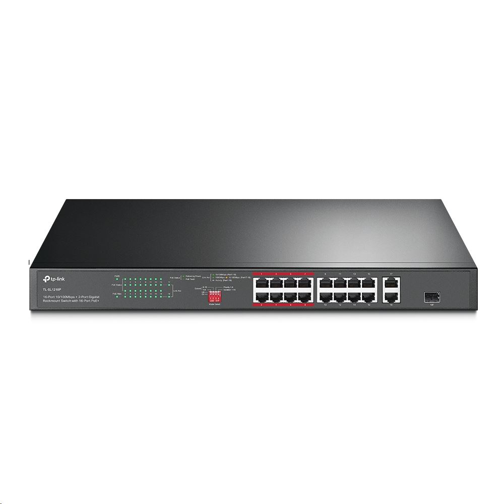 TP-Link TL-SL1218P 16 portos PoE+ switch TP-Link TL-SL1218P 16 portos PoE+ switch