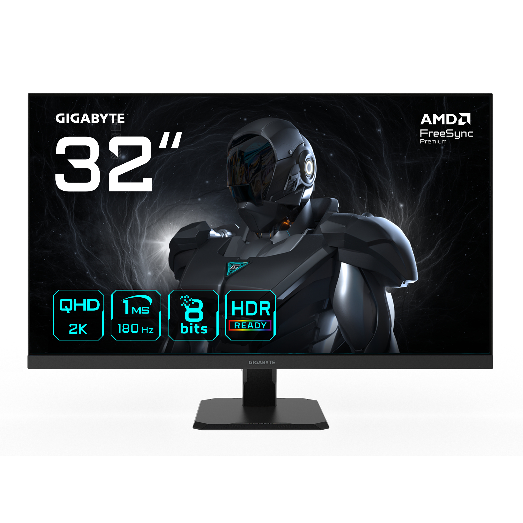 GIGABYTE 31.5" GS32QA Monitor - 2560x1440, QHD, LED, IPS, 180Hz, 1ms, Gamer, Fekete