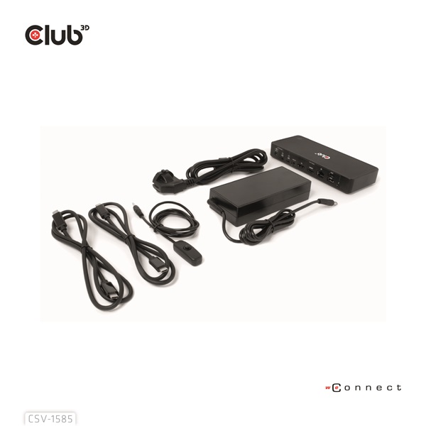 Club3D CSV-1585 DisplayPort/HDMI KVM  Dokkoló Fekete
