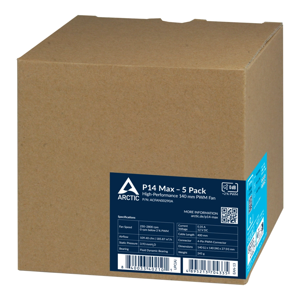ARCTIC P14 Max 140 mm nagy sebességű PWM ventilátor  5db