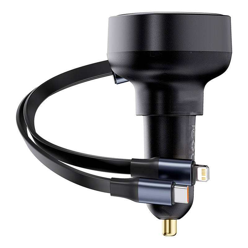 Car Charger Baseus Enjoyment USB with USB-C cable and Lightning 60W (black) Car Charger Baseus Enjoyment USB with USB-C cable and Lightning 60W (black)