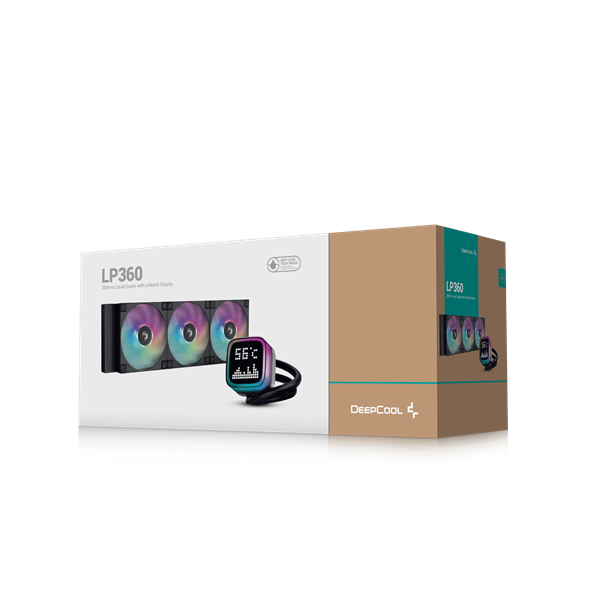 DeepCool CPU Water Cooler LP360 max 21dB max. 122,39 m3/h 3x12cm LED kijelző fekete DeepCool CPU Water Cooler LP360 max 21dB max. 122,39 m3/h 3x12cm LED kijelző fekete