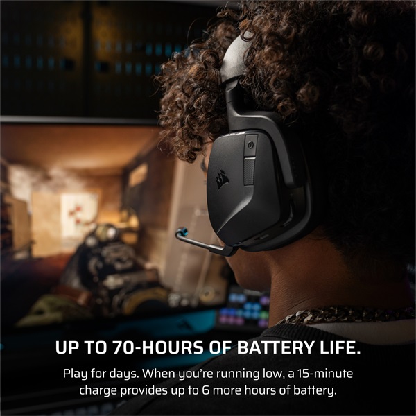 CORSAIR Vezeték Nélküli Headset VOID v2 Wireless Gaming Headset Dolby Atmos carbon
