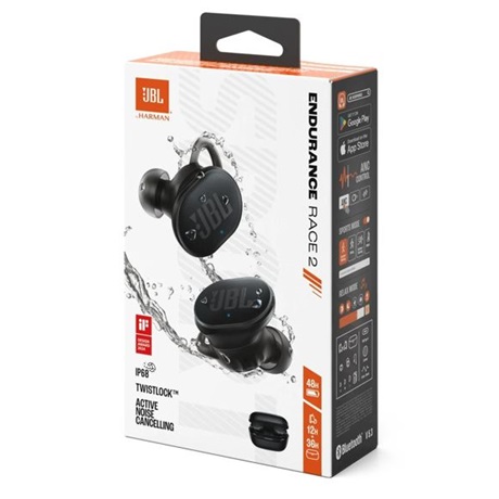 JBL Endurance Race 2 True Wireless Bluetooth zajszűrős sport fülhallgató Fekete