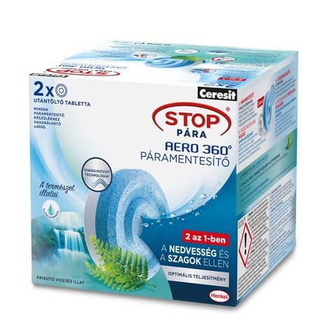 Ceresit H2629464 CERESIT STOP PÁRA FRISSÍTŐ VÍZESÉS 2 X 450 G utántöltő tabletta Ceresit H2629464 CERESIT STOP PÁRA FRISSÍTŐ VÍZESÉS 2 X 450 G utántöltő tabletta