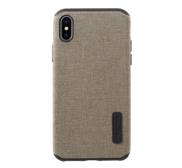 Szilikon telefonvédő (textil bevonat) VILÁGOSBARNA [Apple iPhone XS 5.8]