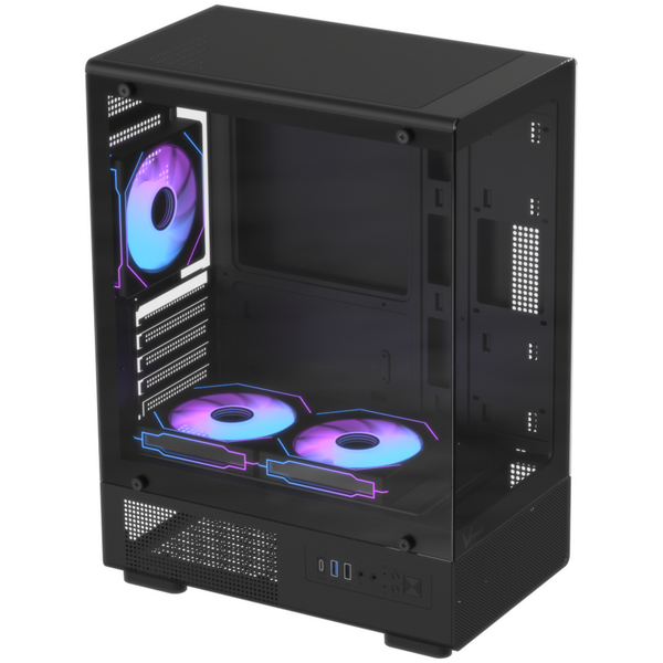 Formula Számítógépház - Crystal Z1CM V2 Black (fekete, ablakos, mATX, 1xUSB2.0, 1xUSB3.0, 1xType-C)