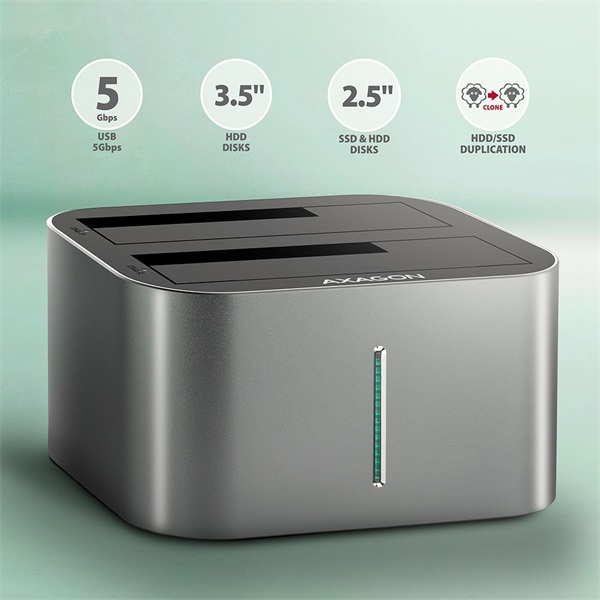 AXAGON ADSA-DC SuperSpeed USB DUAL2.5"/3.5" HDD/SSD DUAL dock AXAGON ADSA-DC SuperSpeed USB DUAL2.5"/3.5" HDD/SSD DUAL dock