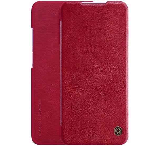 NILLKIN QIN tok álló, bőr hatású (FLIP, oldalra nyíló, bankkártya tartó) PIROS [Xiaomi Redmi K30 / K30 5G]