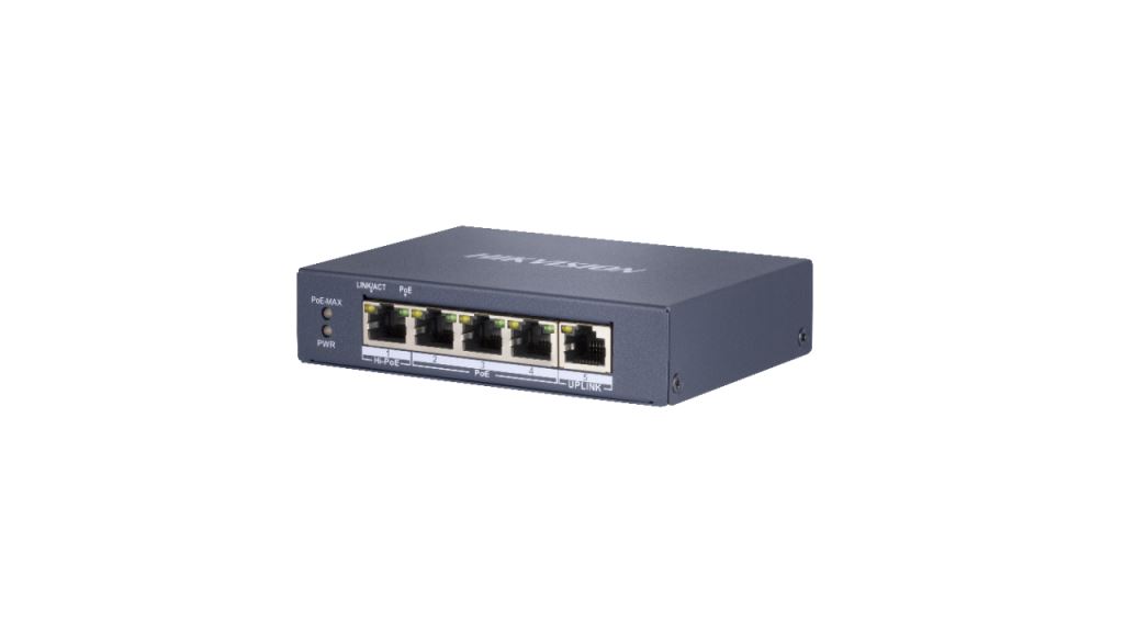 Hikvision 10/100/1000 4x Gigabit PoE + 1x Gigabit switch (DS-3E0505HP-E) Hikvision 10/100/1000 4x Gigabit PoE + 1x Gigabit switch (DS-3E0505HP-E)