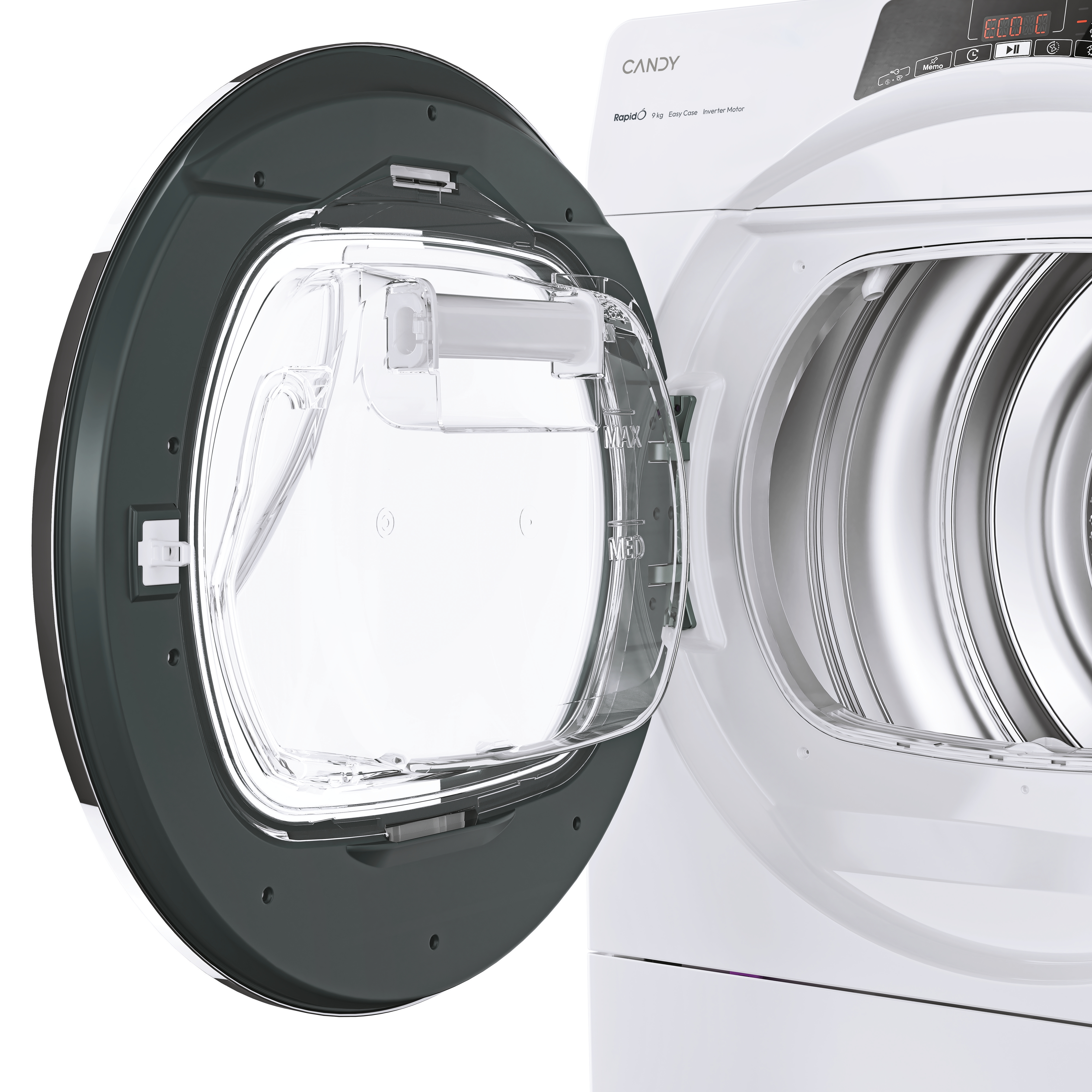 Candy ROE H9A3TCEX-S Hőszivattyús szárítógép – 9 Kg, A Energiaosztály,  Wi-Fi/Bluetooth kapcsolódás, Gyűrődésgátló funkció