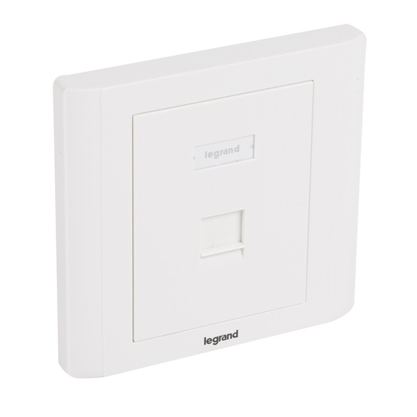 Legrand 632794 1xRJ45 keystone port fogadására egyenes fehérburkolattal és kerettel címketartóval süllyesztett szerelvény Legrand 632794 1xRJ45 keystone port fogadására egyenes fehérburkolattal és kerettel címketartóval süllyesztett szerelvény