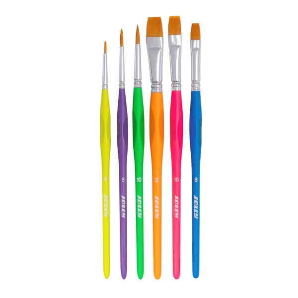 Jolly Neon 6 darabos ergonómikus fogós ecsetkészlet