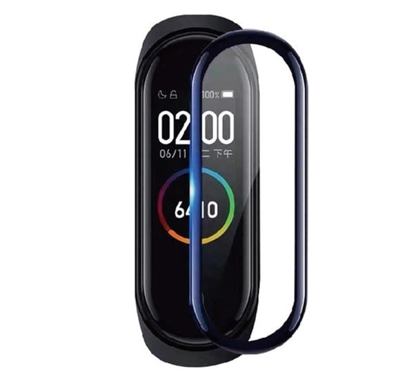 Képernyővédő üveg (3D full cover, 0.3mm, 9H) FEKETE [Xiaomi Mi Band 6 ]