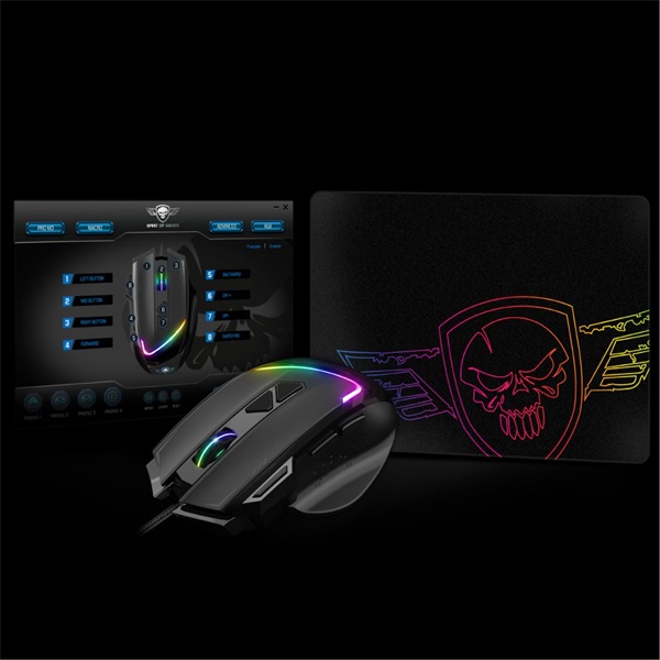 Spirit Of Gamer PRO-M3 RGB optikai Gaming egér és egérpad fekete (S-PM3RGB) Spirit Of Gamer PRO-M3 RGB optikai Gaming egér és egérpad fekete (S-PM3RGB)