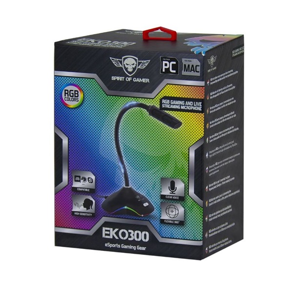 Spirit of Gamer EKO 300 asztali mikrofon fekete (MIC-EKO300)