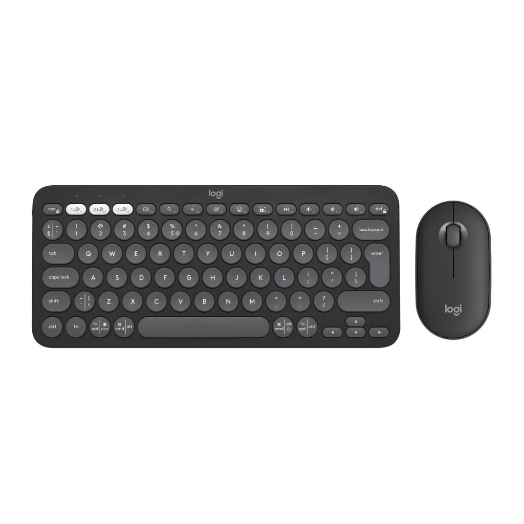 Logitech Pebble 2 Combo for MAC US INTL Bluetooth-billentyűzet + egér graphite Logitech Pebble 2 Combo for MAC US INTL Bluetooth-billentyűzet + egér graphite