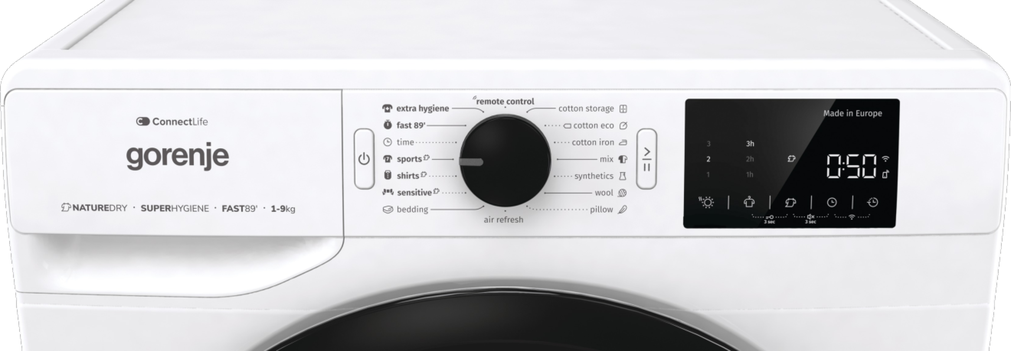 Gorenje DPNE92/GNLWIFI Hőszivattyús szárítógép – 9 Kg, A Energiaosztály, WiFi,  Remote control, ExtraHigiénia opció, Cotton eco