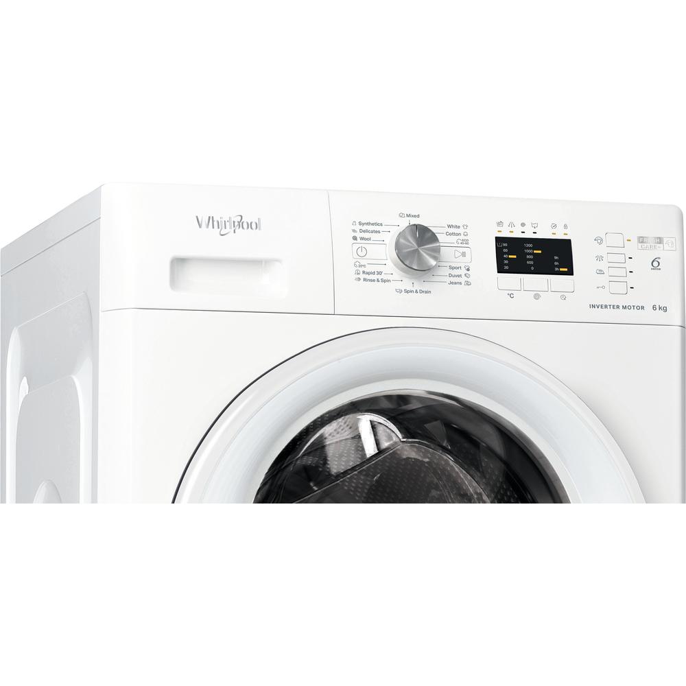 Whirlpool FFL 6238 W EE Elöltöltős mosógép – 6 kg, 1200 ford./perc, D Energiaosztály, 6. Érzék technológia, FreshCare+, SoftMove dobmozgás Whirlpool FFL 6238 W EE Elöltöltős mosógép – 6 kg, 1200 ford./perc, D Energiaosztály, 6. Érzék technológia, FreshCare+, SoftMove dobmozgás