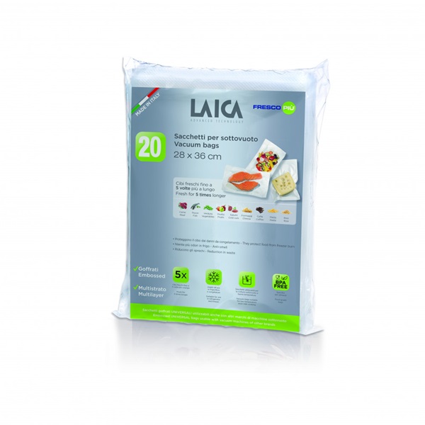 Laica extra erős BPA mentes vákuum csomagoló tasak 20db 28x36cm (VT36040) Laica extra erős BPA mentes vákuum csomagoló tasak 20db 28x36cm (VT36040)