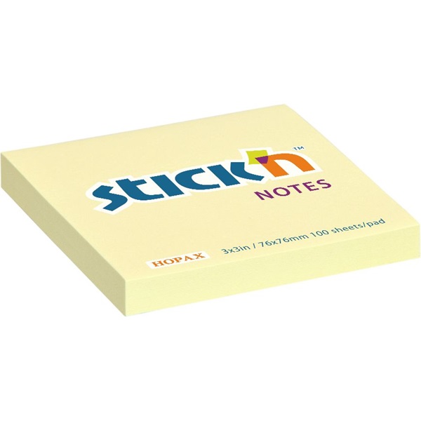 Stick`N 76x76mm 100 lap pasztell sárga öntapadó jegyzettömb