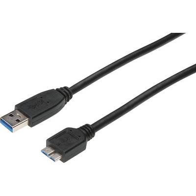 USB kábel A/mikro B, 0,25 m, fekete AK-11233