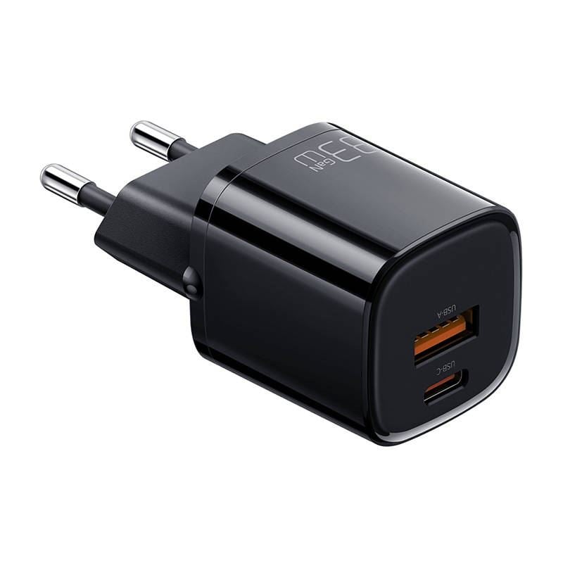 Mcdodo GaN USB + USB-C fali töltő 33W fekete (CH-0151) Mcdodo GaN USB + USB-C fali töltő 33W fekete (CH-0151)