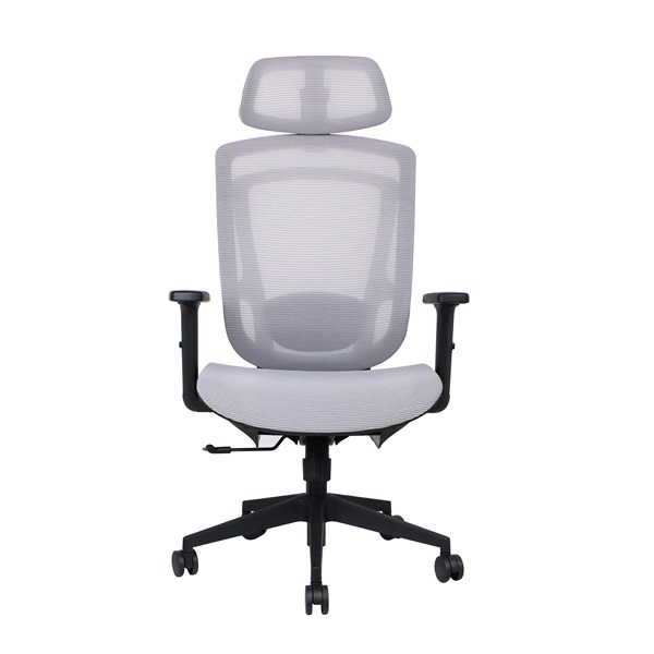 IRISOffice Nimbus szürke ergonómikus, szövet-hálós irodai forgószék fej és háttámasszal