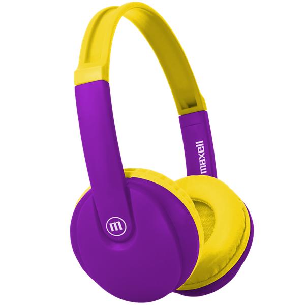 MAXELL "HP-BT350"  gyerek méret vezeték nélküli Bluetooth mikrofonnal Fejhallgató Lila-sárga