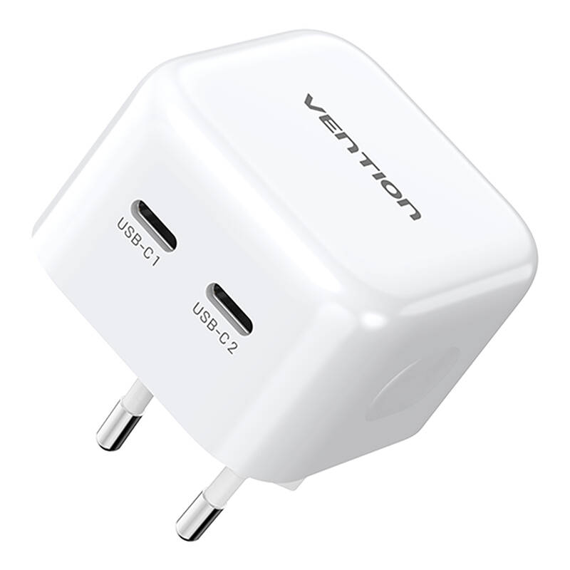 Vention FBPW0-EU USB(C+C) GaN  35W/35W Hálózati töltő Fehér