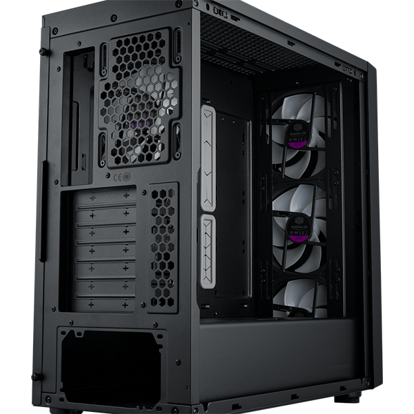COOLER MASTER  ATX MasterBox 600 4db ARGB Ventilátor  Tápegység nélkül Üvegfalú Számítógépház fekete
