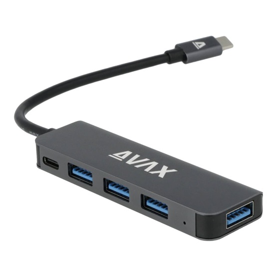 AVAX HB901 PRIME Type C - 4x3.0 USB HUB +CF töltés AVAX HB901 PRIME Type C - 4x3.0 USB HUB +CF töltés