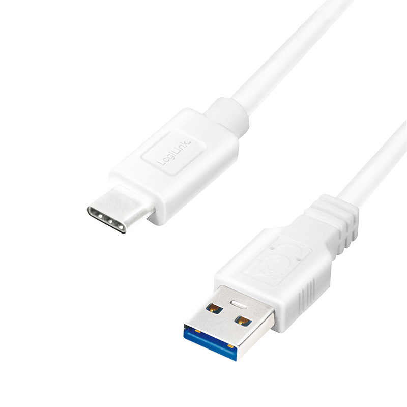 Logilink USB 3.2 Gen1 Type-C kábel, C/M-USB-A/M, fehér, 3 m (CU0177)