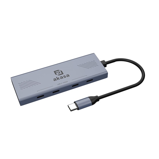 Akasa AK-CBCA32-18BK Type-C 4-In-1 USB-C elosztó 10Gbps Akasa AK-CBCA32-18BK Type-C 4-In-1 USB-C elosztó 10Gbps