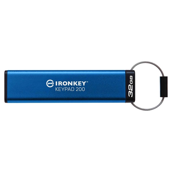 Kingston 32GB IronKey Keypad 200 USB3.2 Kék Kingston 32GB IronKey Keypad 200 USB3.2 Kék