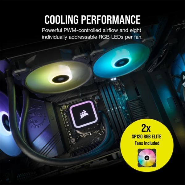 CORSAIR H100x ELITE, 240mm Radiator, Liquid CPU Hűtő