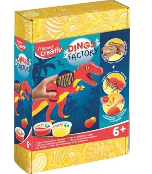 Dínó készítő modellező gyurma készlet, MAPED CREATIV "Dinos factory", T-Rex Dínó készítő modellező gyurma készlet, MAPED CREATIV "Dinos factory", T-Rex