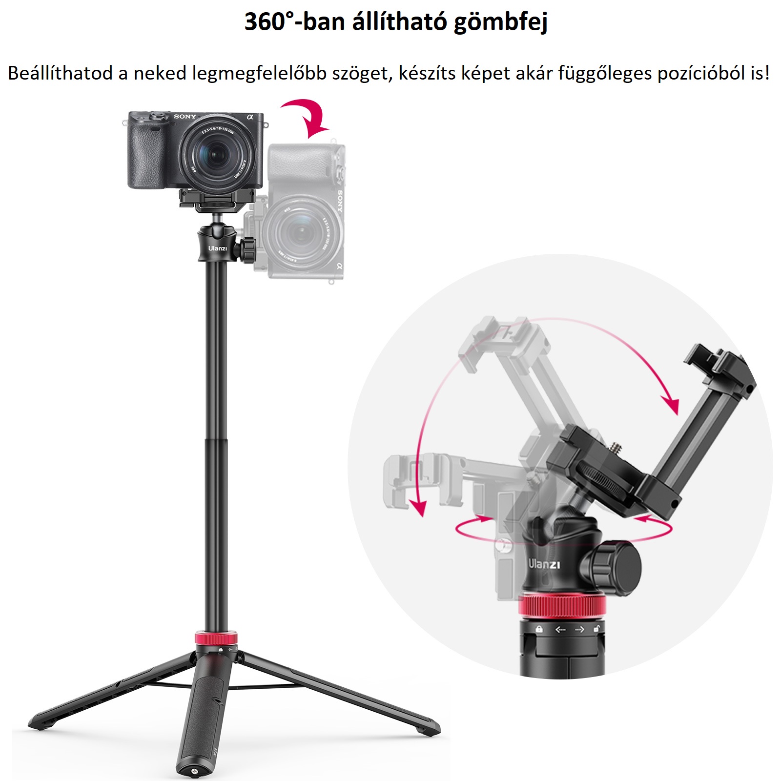 Ulanzi MT-44 Extendable Vlog Tripod mini állvány