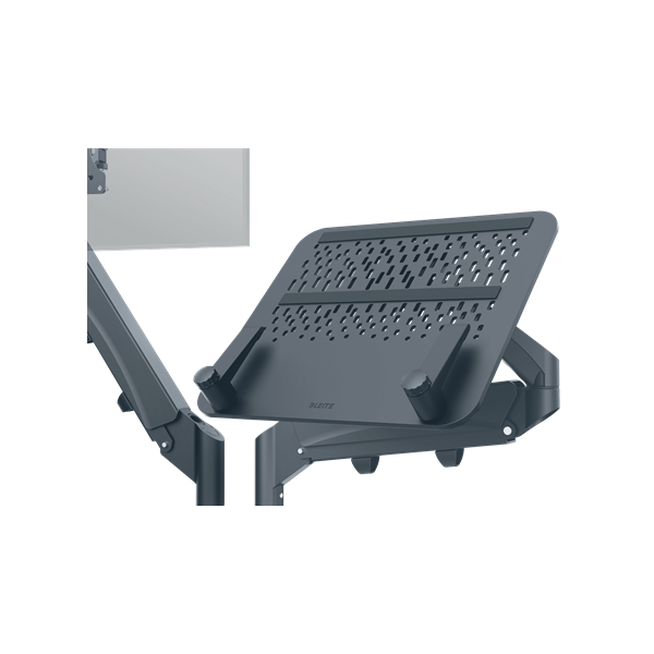 LEITZ Ergo Dual helytakarékos monitor- és laptopkar Sötétszürke