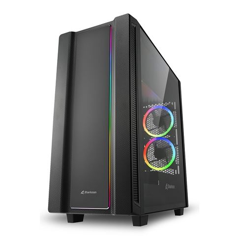 Sharkoon REV220 táp nélküli ablakos ház fekete (4044951029761)