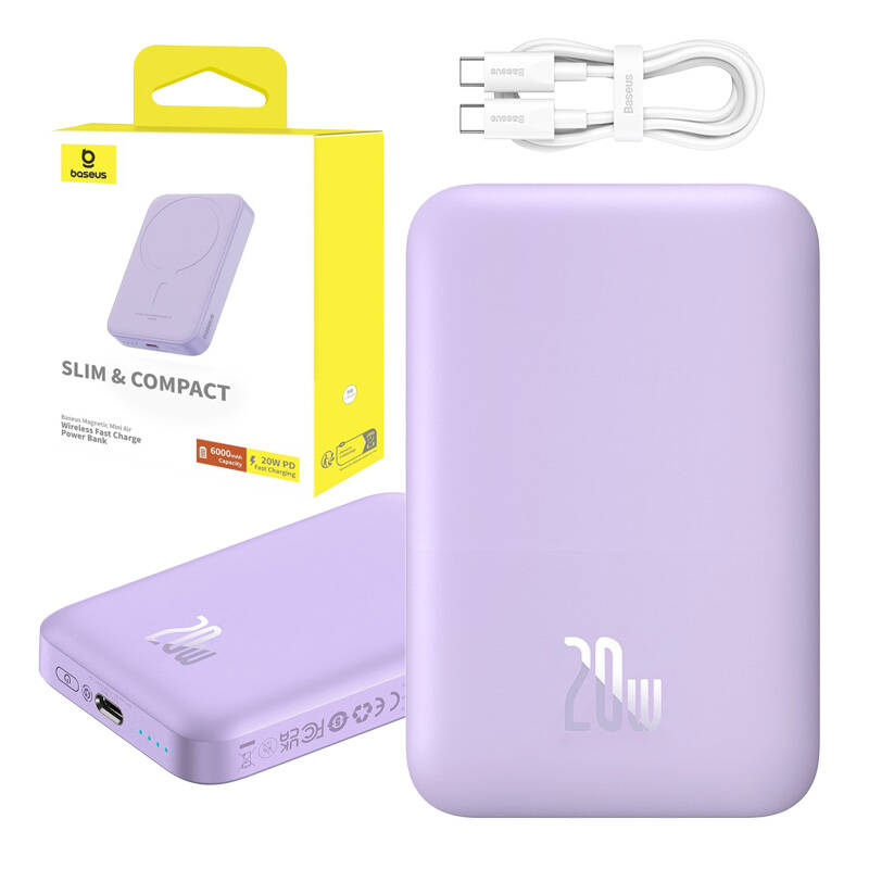 Baseus 6000 mAh 20W Powerbank Lila Baseus 6000 mAh 20W Powerbank Lila