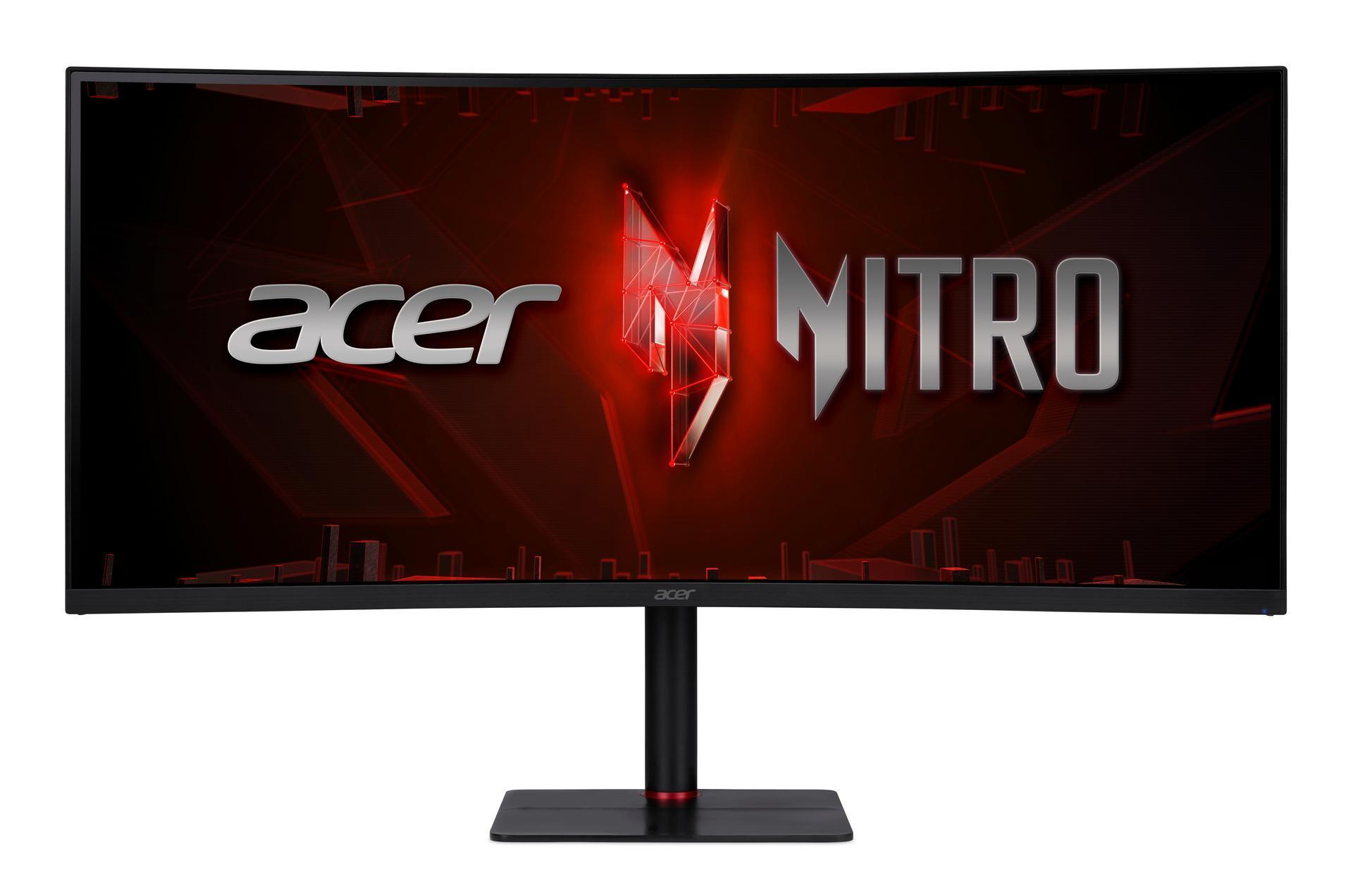 Acer 34" NITRO XV345CURX0bmiipphx Monitor - 3440x1440, UWQHD, LED, VA, 200Hz, 0,5ms, Ívelt, Hangszóró, FreeSync, Pivot, Gamer, Fekete