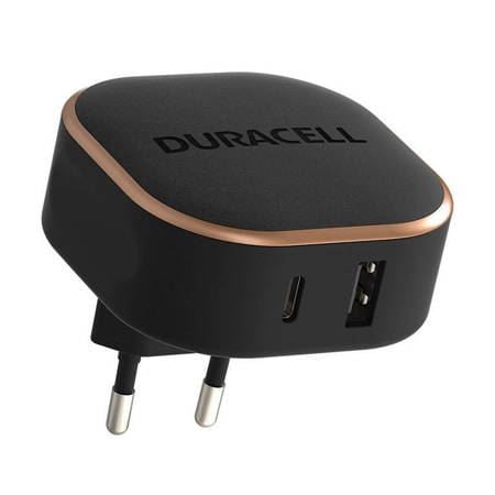 Duracell USB-A + USB-C hálózati töltő 30W fekete (DRACUSB20-EU)