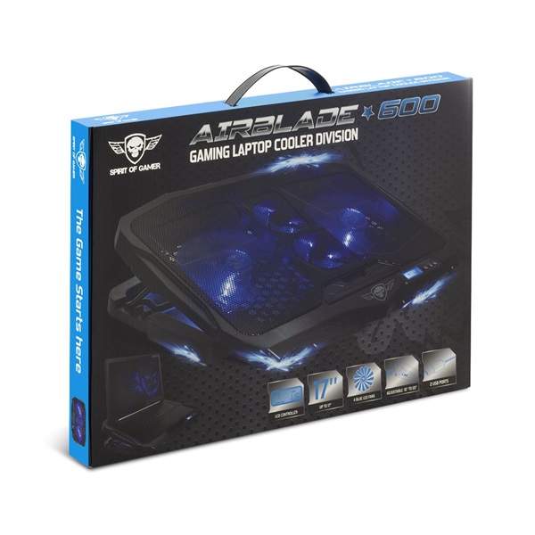 Spirit Of Gamer AirBlade 600 17" notebook hűtő kék (SOG-VE600BL)