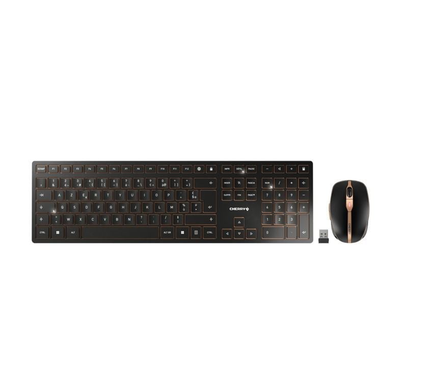 Cherry DW 9100 SLIM vezeték nélküli francia billentyűzet + egér fekete-bronz (JD-9100FR-2) Cherry DW 9100 SLIM vezeték nélküli francia billentyűzet + egér fekete-bronz (JD-9100FR-2)