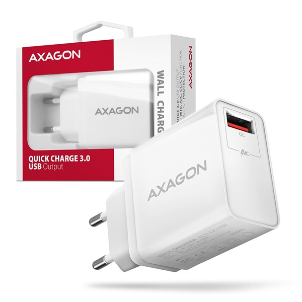Axagon ACU-QC19W QC 19W hálózati töltő fehér Axagon ACU-QC19W QC 19W hálózati töltő fehér