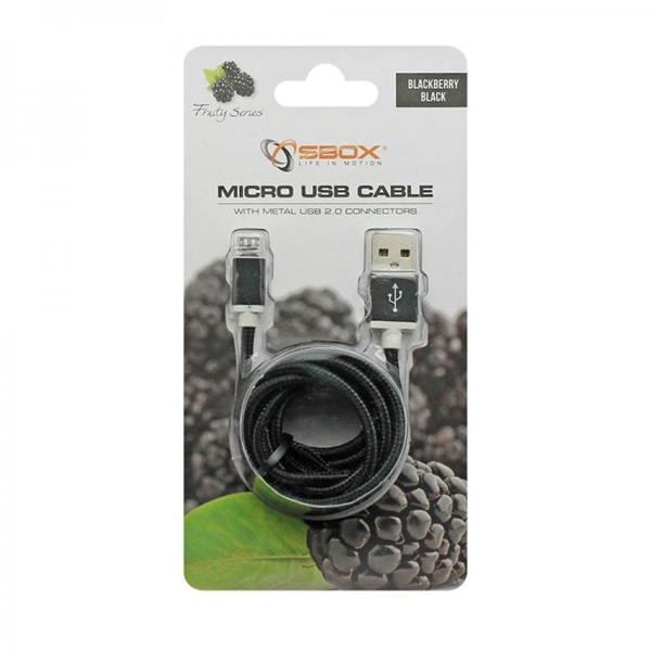 Sbox USB AM-MICRO-15B 1,5m fekete Micro USB kábel Sbox USB AM-MICRO-15B 1,5m fekete Micro USB kábel