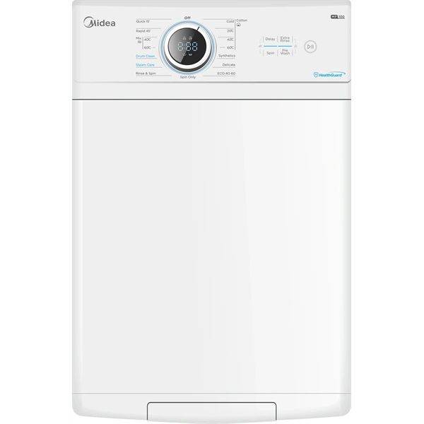 Midea MF100T80B/W-HR Elöltöltős mosógép Fehér - 8 kg, 1300 ford./perc