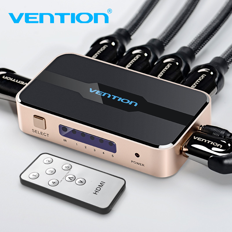 Vention HDMI  5be-1ki switcher Fekete-arany