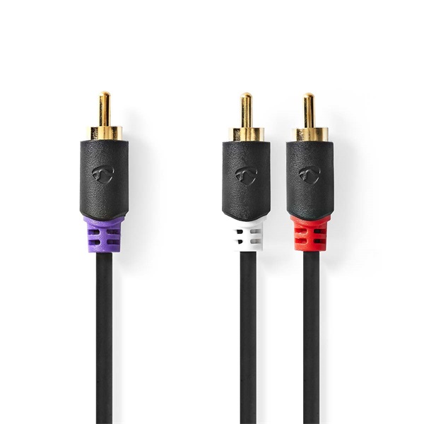 Nedis CABW24000AT30 RCA dugó - 2x RCA dugó mélynyomó kábel  3m